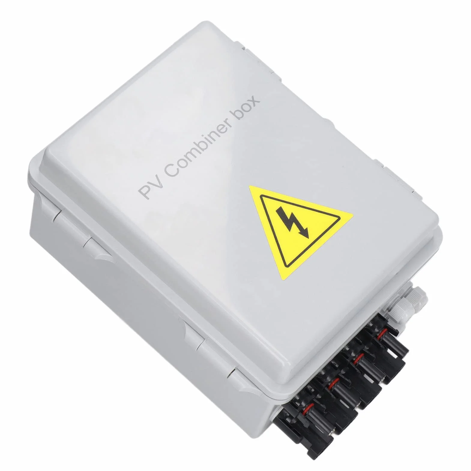 Caja Combinadora Fotovoltaica de 4 Cuerdas con Fusible de Corriente Nominal de 15 A y Disyuntor Solar de CC de 63 A, Caja Combinadora Solar A Prueba de Agua IP65 Pararrayos para Sistema de Panel