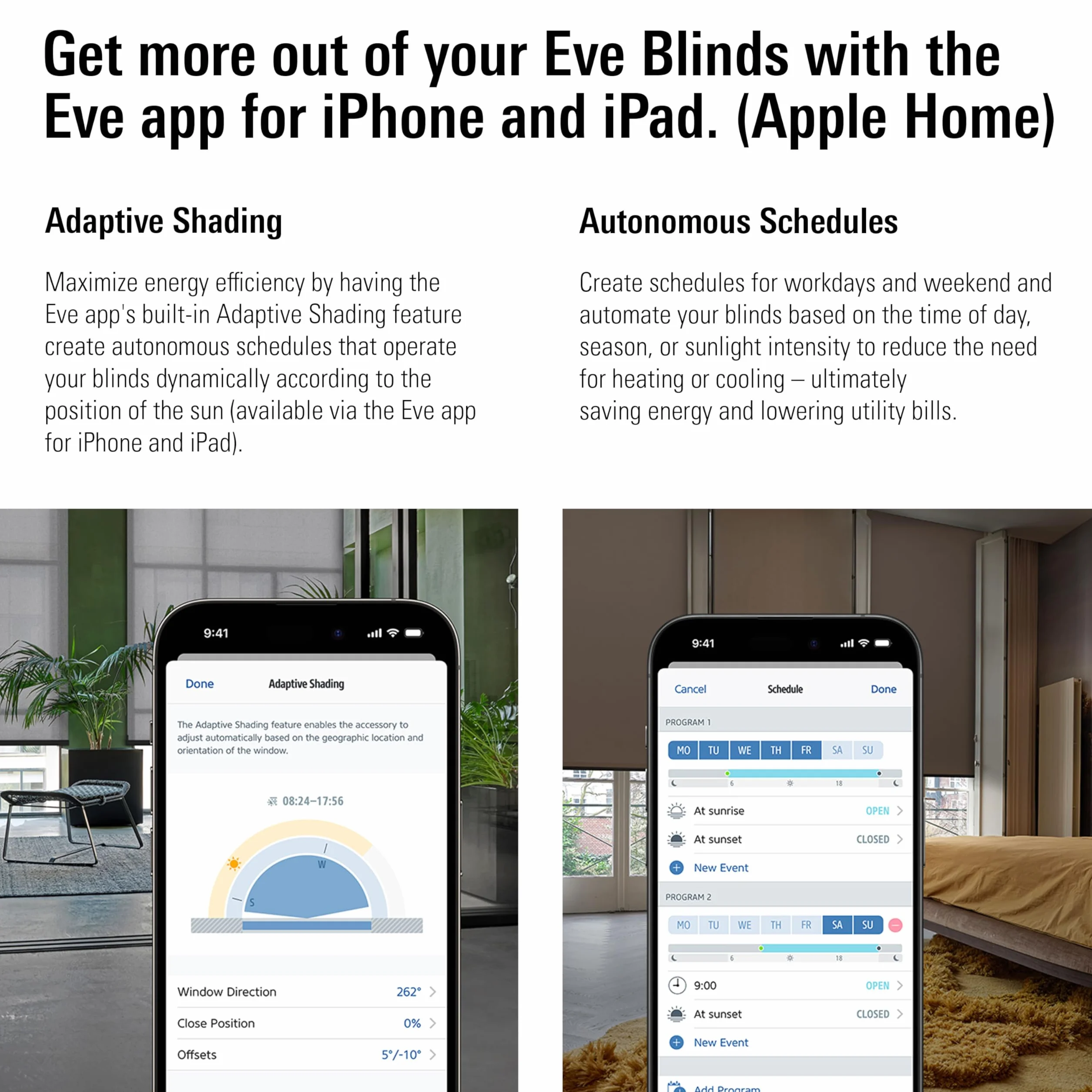 Eve Motionblinds Kit de modernización para estores enrollables (Matter) - Motor para Tubos de diámetro Grande; actualiza Tus estores;req. Router de Borde Thread;Control por Voz/App/automatizado