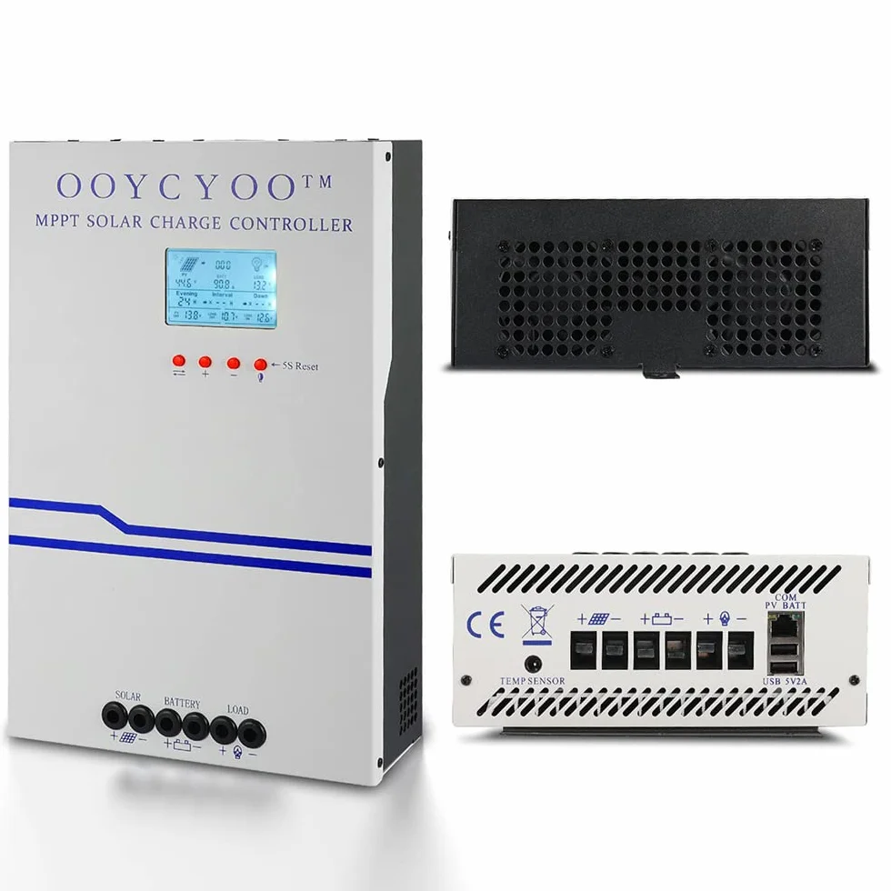 100A Controlador de Carga Solar 48V 36V 24V 12V Auto Detección MPPT Regulador de carga solar Lcd Ajustable Entrada FV máxima 150 V para baterías AGM SEL GEL de plomo y litio