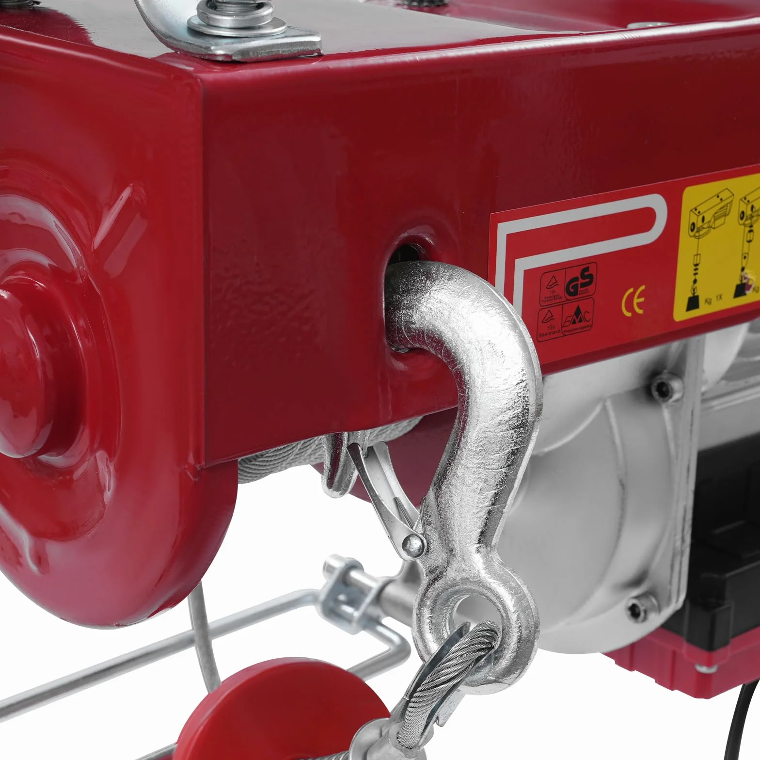Cabrestante eléctrico con mando a distancia 1800W polipasto de cable/cadena, 12m altura de elevación con una cuerda 500KG, 6m altura de elevación con dos cuerdas 1000KG