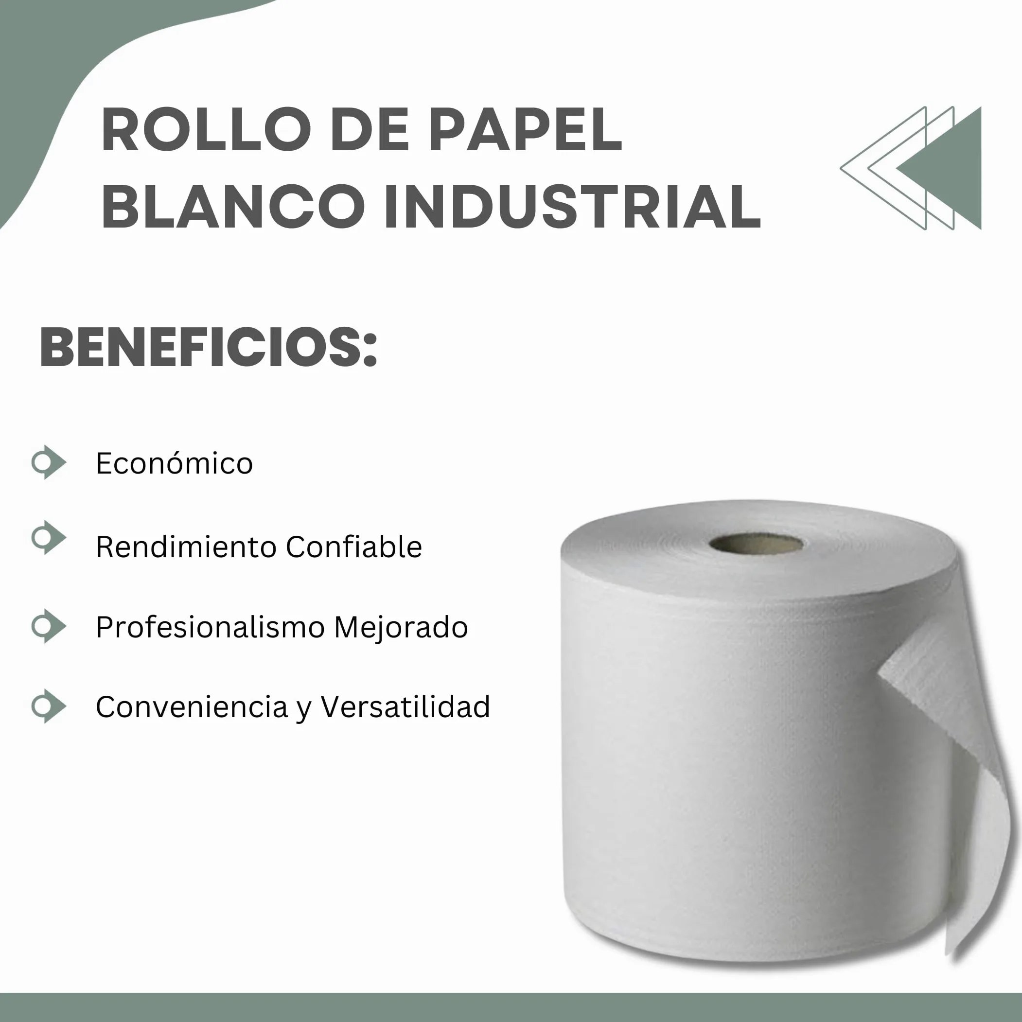 BALSAT | 6 Bobinas de papel industrial blanco | 100% Pasta Virgen | Paquete de 6 Unidades | Bobinas industriales