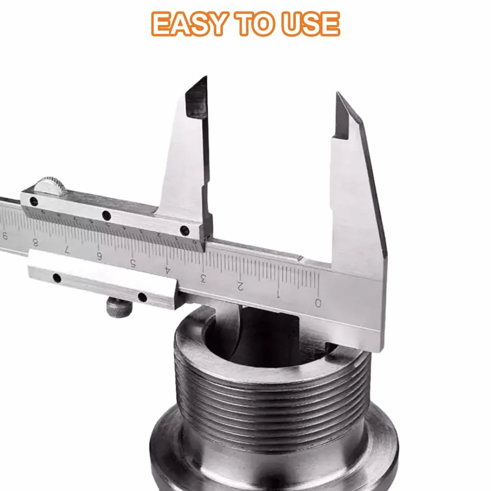 Calibre Vernier, Inoxidable Vernier Caliper, Calibre Pie de Rey 150mm, Herramienta Medición Calibradores, Medida de Calibre Digital, para Medición Externa, Interna, de Profundidad y Paso