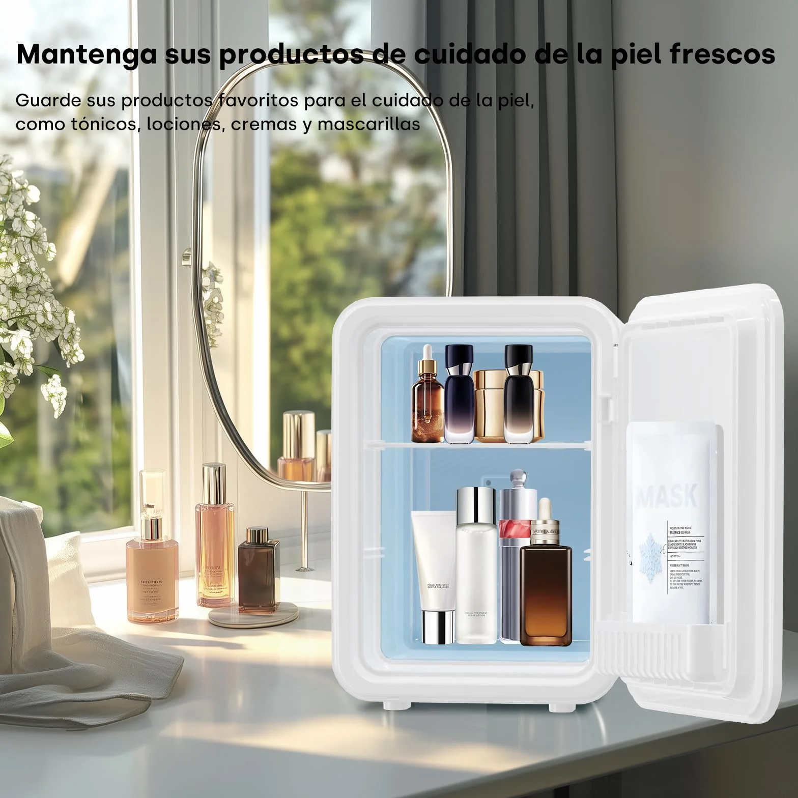 Enventor Nevera Pequeña Portátil 10L Blanco, Mini Frigorífico Frío y Calor 12V/220V, Pantalla LCD