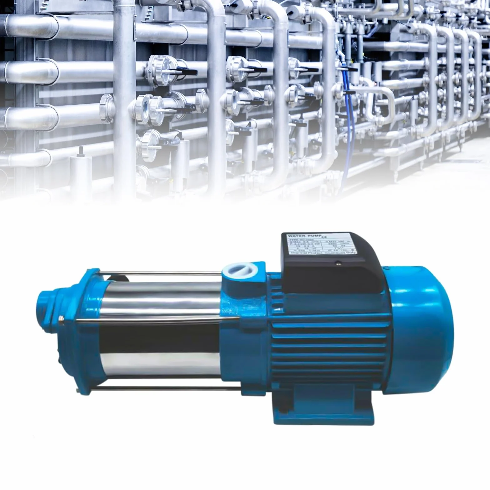 Potente Bomba Centrífuga 2500 W Para Riego de Jardín Con Interruptor de Presión - 4000 L/H, 110 m, Acero Inoxidable