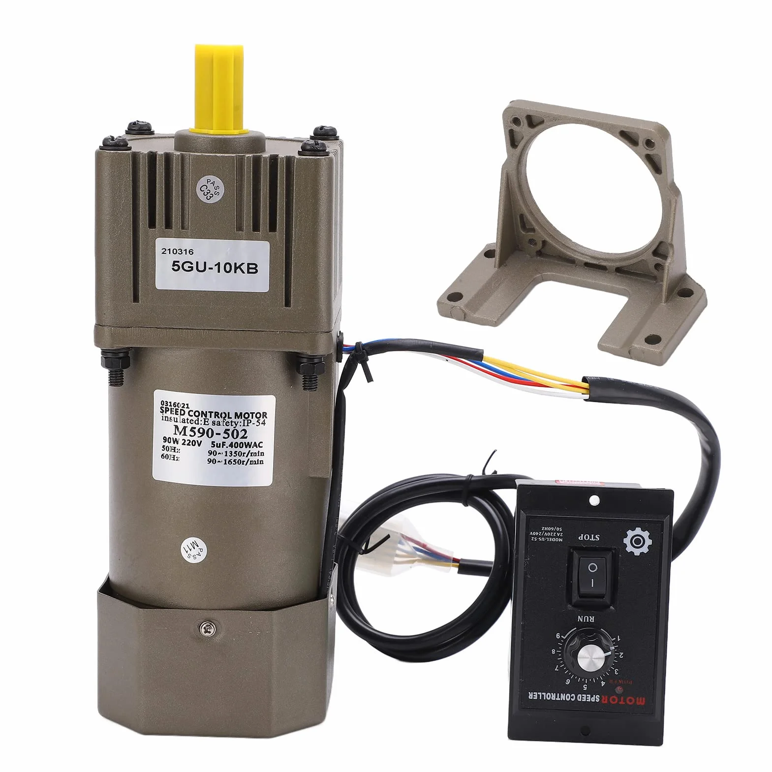 220v motor + Motor de engranaje eléctrico, CA 220V 90W Velocidad ajustable de desaceleración del motor de engranaje asíncrono monofásico(10K)