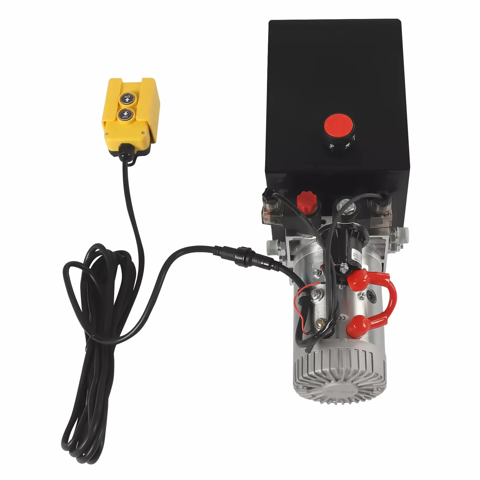 Agregado hidráulico de 12V Bomba hidráulica de 2850R/MIN Bomba hidráulica de doble efecto Paquete de potencia hidráulica Bomba de remolque basculante con control remoto