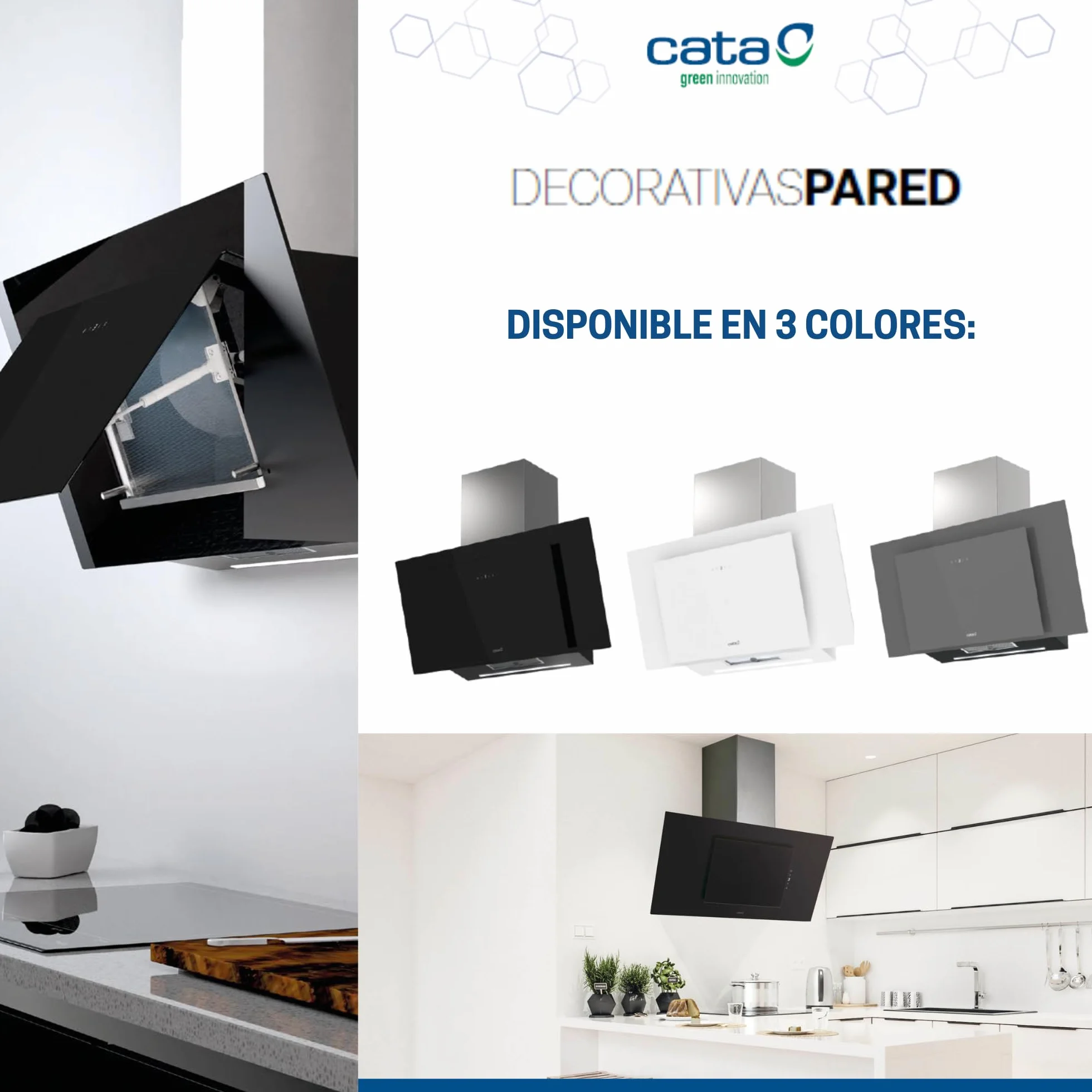Cata Campana Extractora THALASSA PRO 900GR Control Táctil Display Digital 842m3/h Motor Brushless Silencioso LED Gris