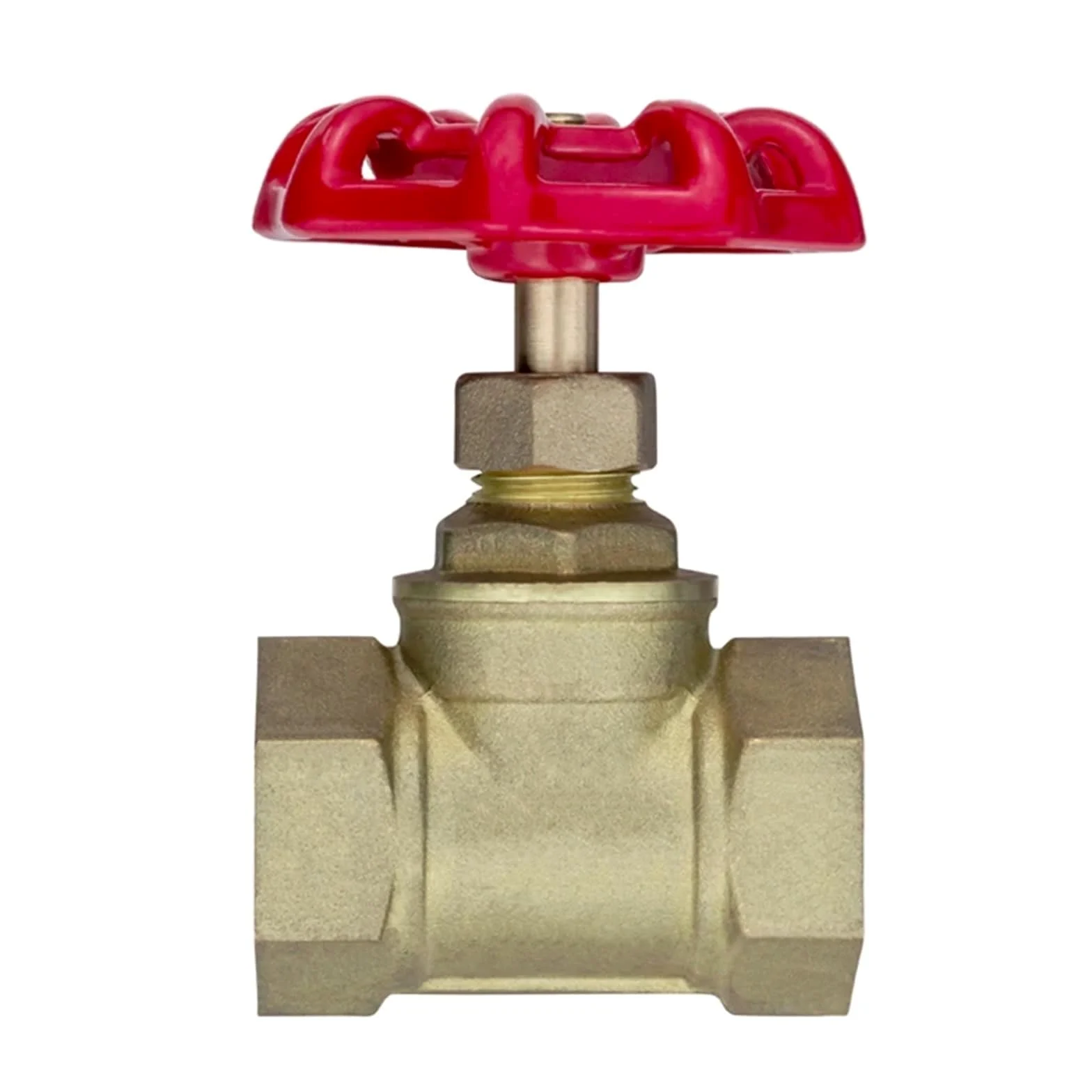 Válvula de compuerta latón Dos vías 1/2", 3/4", 1", 1 1/4", 2" con Interruptor válvula Agua, Rosca Interna, manija Tipo Flor Ciruelo(DN25)