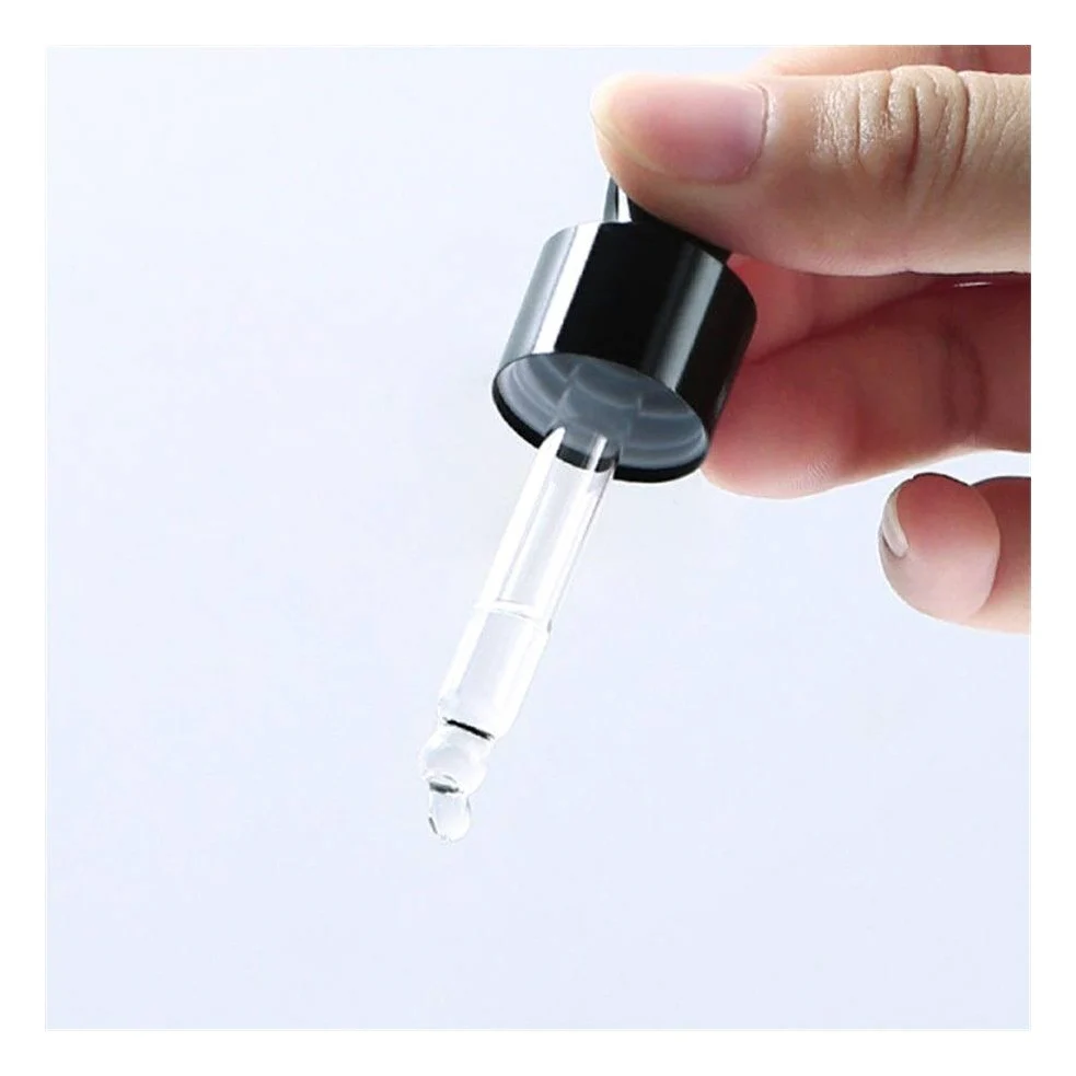 Casa de repuesto vacía MASCOTA Botellas 20pcs 5ml-100ml botellas vacías de vidrio ámbar cuentagotas esencial de aromaterapia verde gota del aceite de la botella de líquido reactivo Pipetear recargable