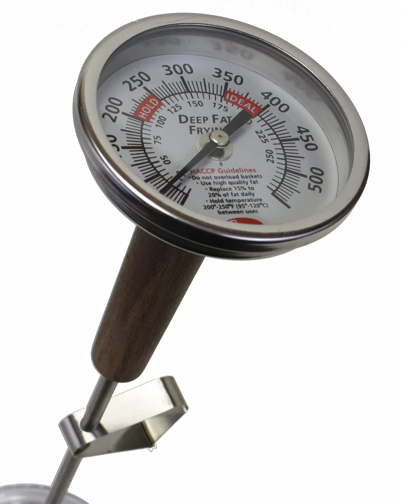 Cooper Atkins 3270-05-5 Termómetro bimetálico de acero inoxidable para freír profundamente, rango de temperatura de 50 a 550 grados F