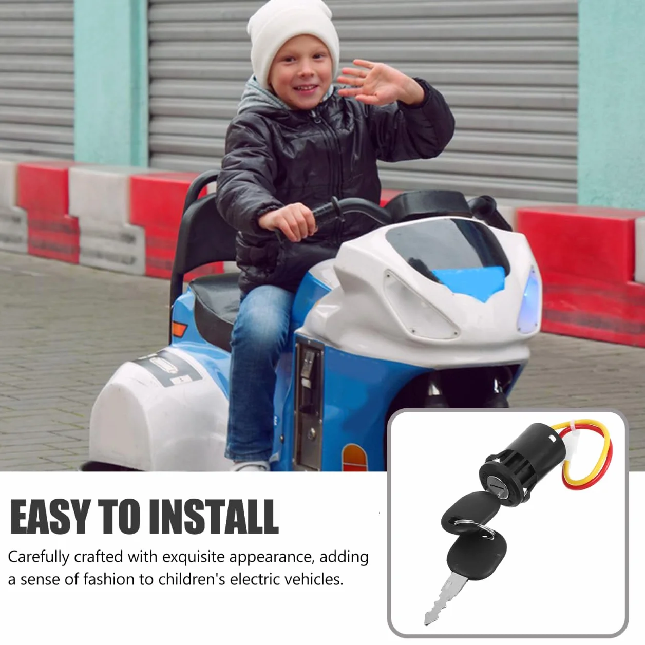 iplusmile Interruptor De Llave Para Coche Eléctrico Infantil Impermeable 7.48X1.18X1.18In