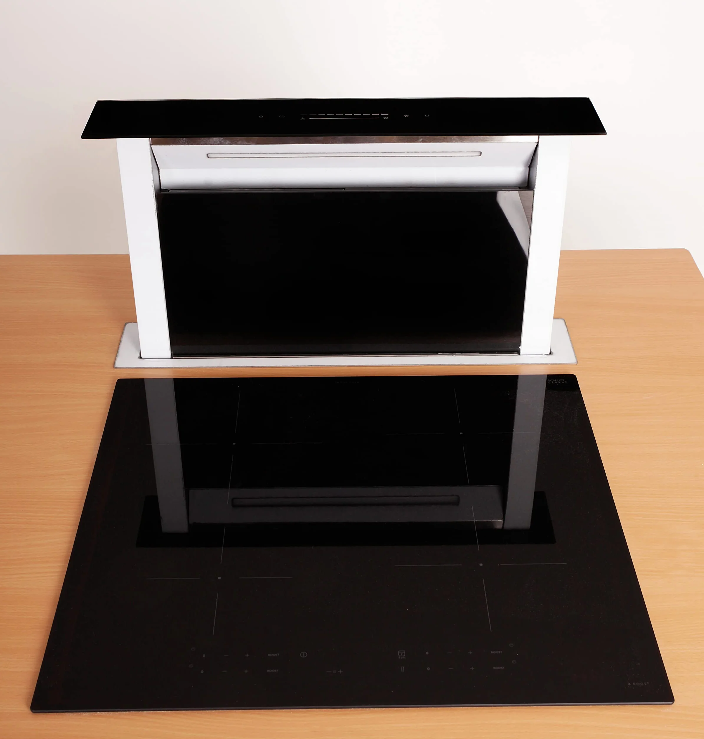 FireKing KF6 Campana extractora de mesa 60 cm acero inoxidable cristal negro