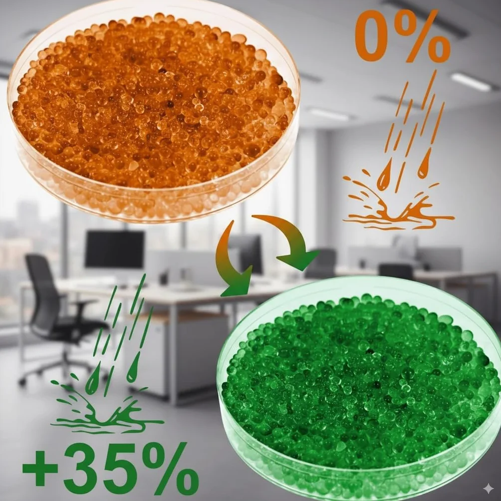 Gel de Sílice Naranja 1KG Bolas Desecantes Antihumedad con Indicador Absorbedor de Humedad Reutilizable No Tóxico