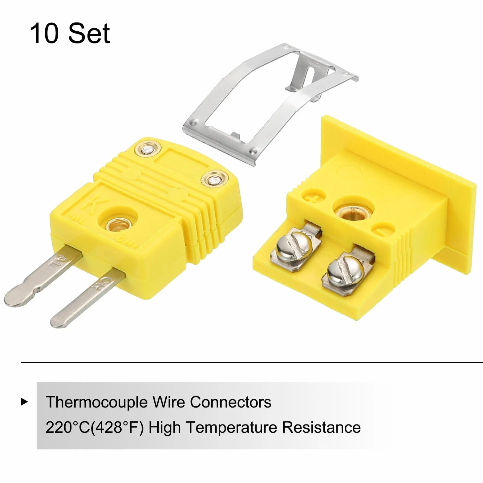 Kabel Termopar Typ K Złącze Męskie Panel Montażowy Mini Wtyk 220°C 10 Sztuk