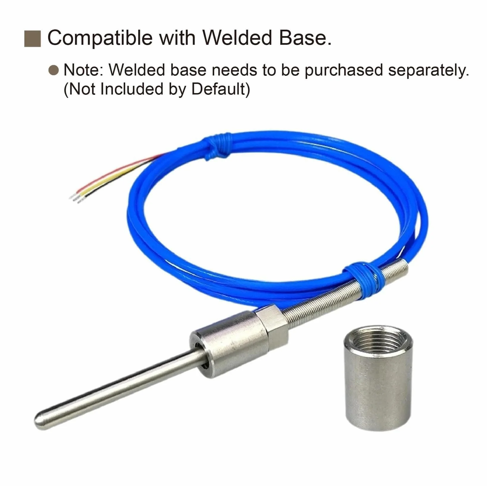 Sensor de Temperatura, sonda Acero Inoxidable con Sensor, termómetro Digital Rosca PTFE for Uso Industrial(M27*2/6 * 100 Mm)