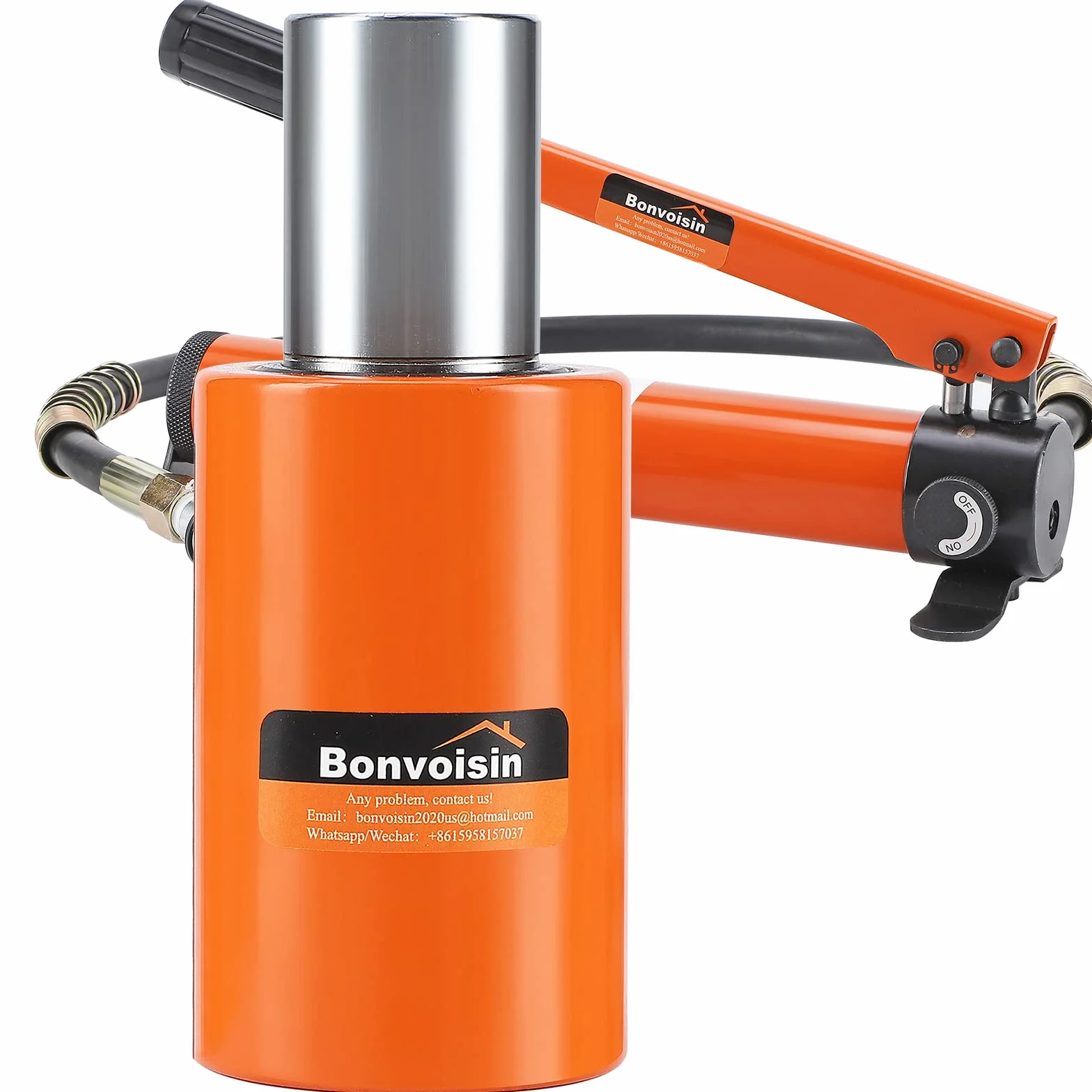 Bonvoisin 10T Gato Hidráulico, Elevación 50mm, Altura Propia 104mm, para Ingeniería Mecánica, Edificios y Puentes (RSC-10T+CP-180)