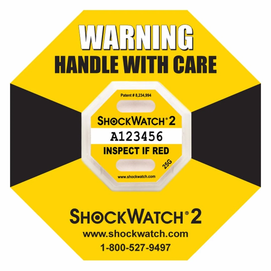 ShockWatch 2 Indicador de Impacto 25G Amarillo para Transporte y Embalaje | Pack de 10 Unidades