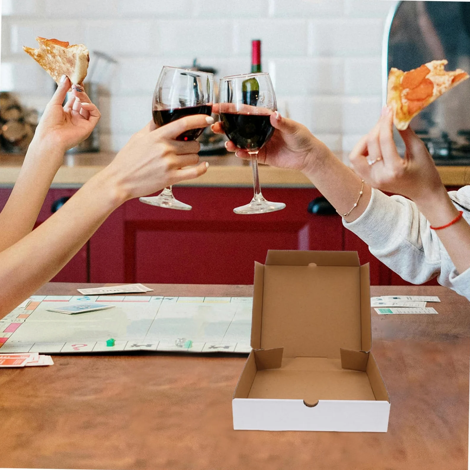 Cajas de Pizza Reutilizables de Cartón Corrugado, 30 Unidades Tamaño 6 Pulgadas, Cajas Kraft para Envío y Almacenamiento de Alimentos, Aptas para Horno Llevar