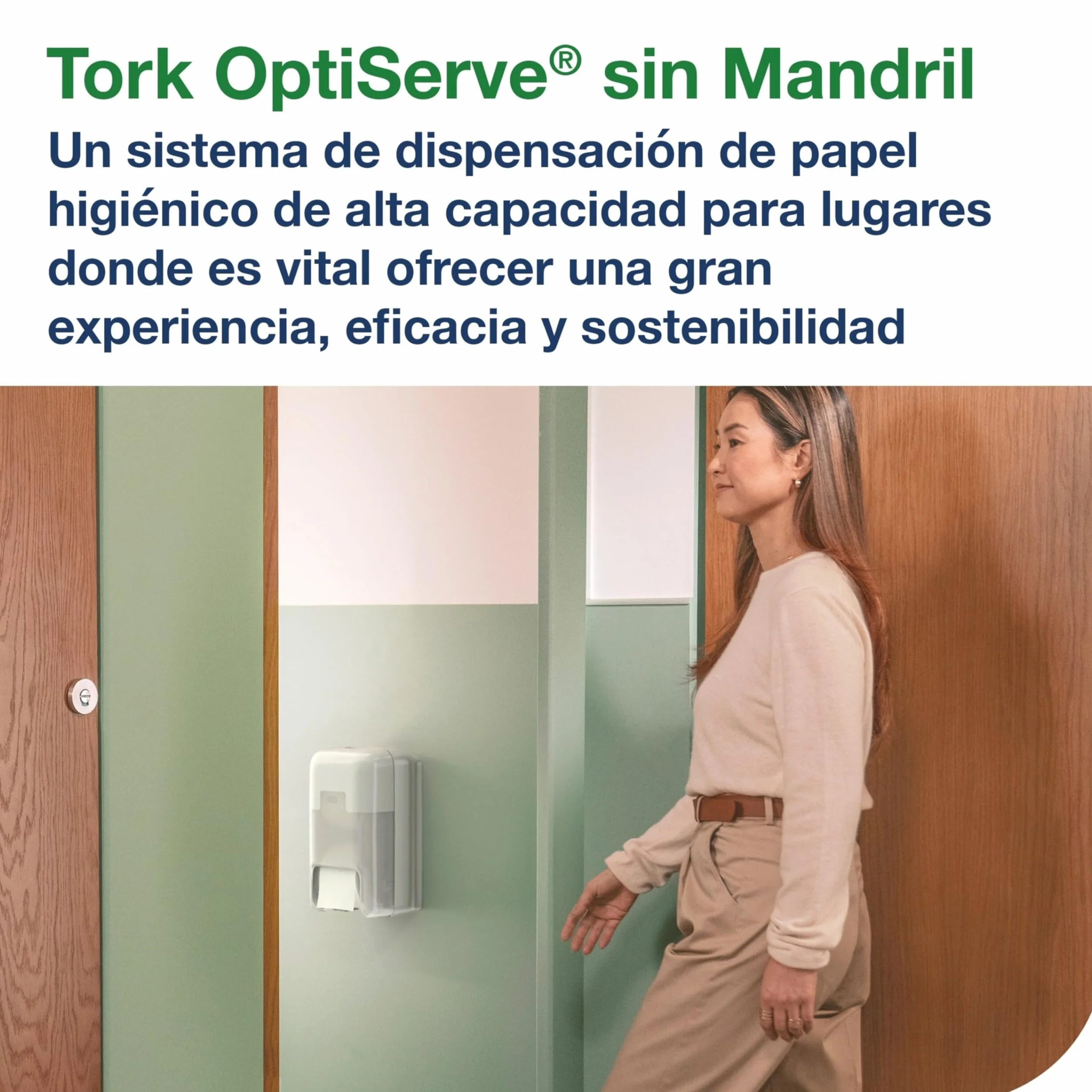 Tork OptiServe Dispensador para Dos Rollos de Papel Higiénico sin Mandril Blanco T7, Dispensador Vertical, Línea Elevation, 558041