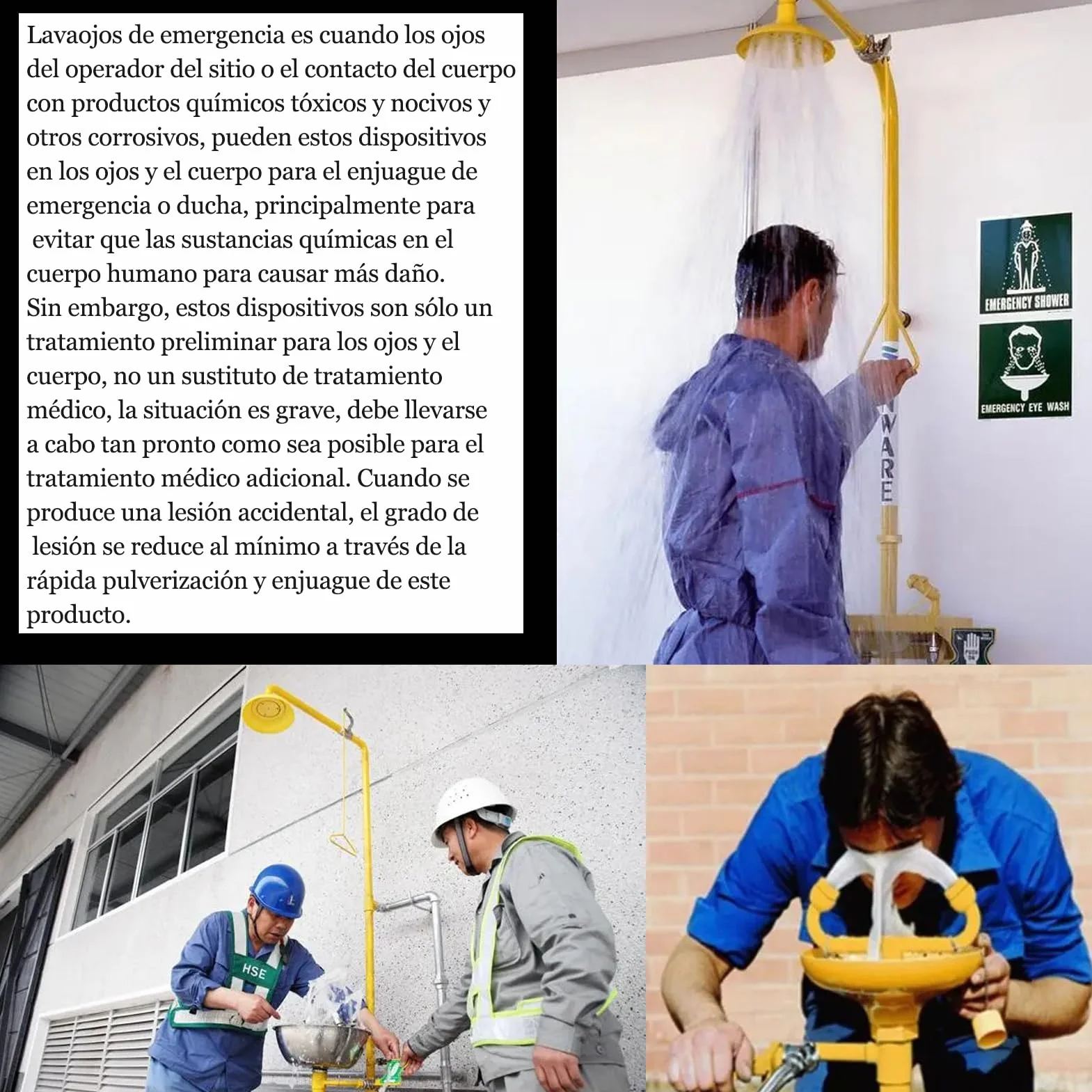 Estación de ducha y lavaojos de emergencia 2 en 1,Combinación de ducha de emergencia con sistema de lavado de ojos para fábrica, oficina, laboratorio y uso industrial