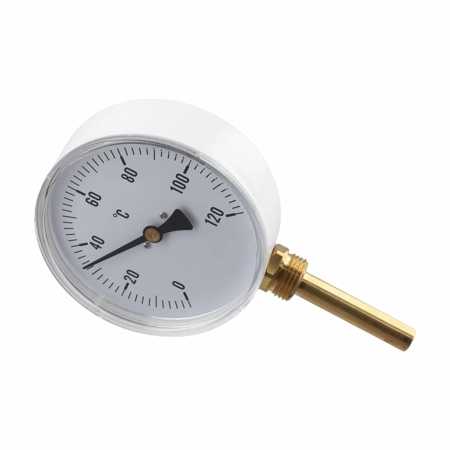 Termómetro bimetálico 100 mm 0-120 °C manguito inmersión G1/2 acero inoxidable rosca radial