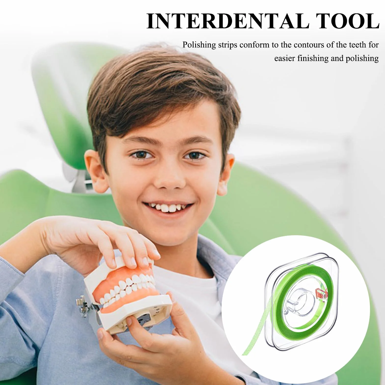 Papel de Lija Dental 3 Rollos Tiras de Pulido Interdental para Limpiar Dientes Cuidado Bucal