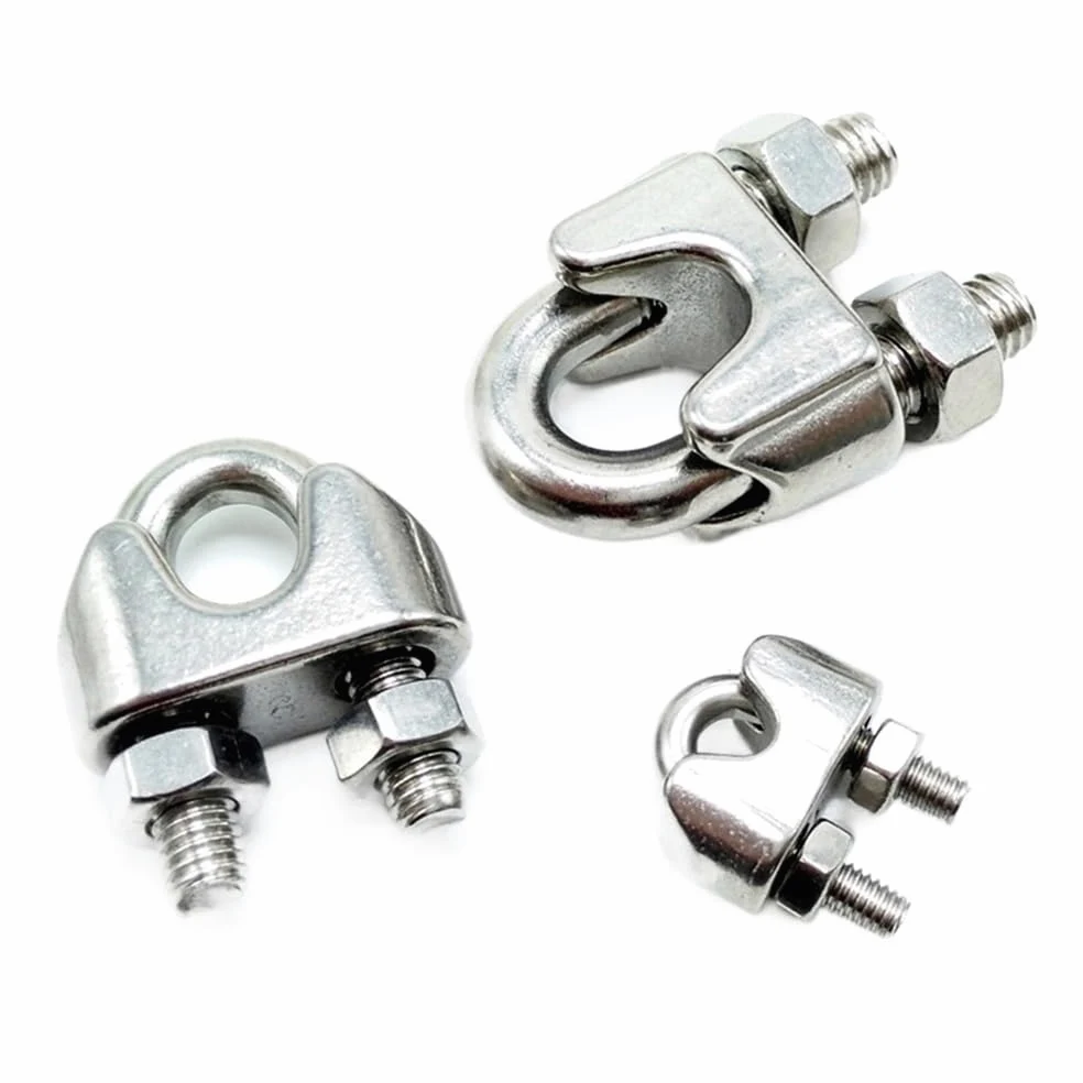 Abrazaderas De Cuerda De Cable Clip de cable acero inoxidable, apretones cuerda alambre(M3-50 Pcs -ss316)
