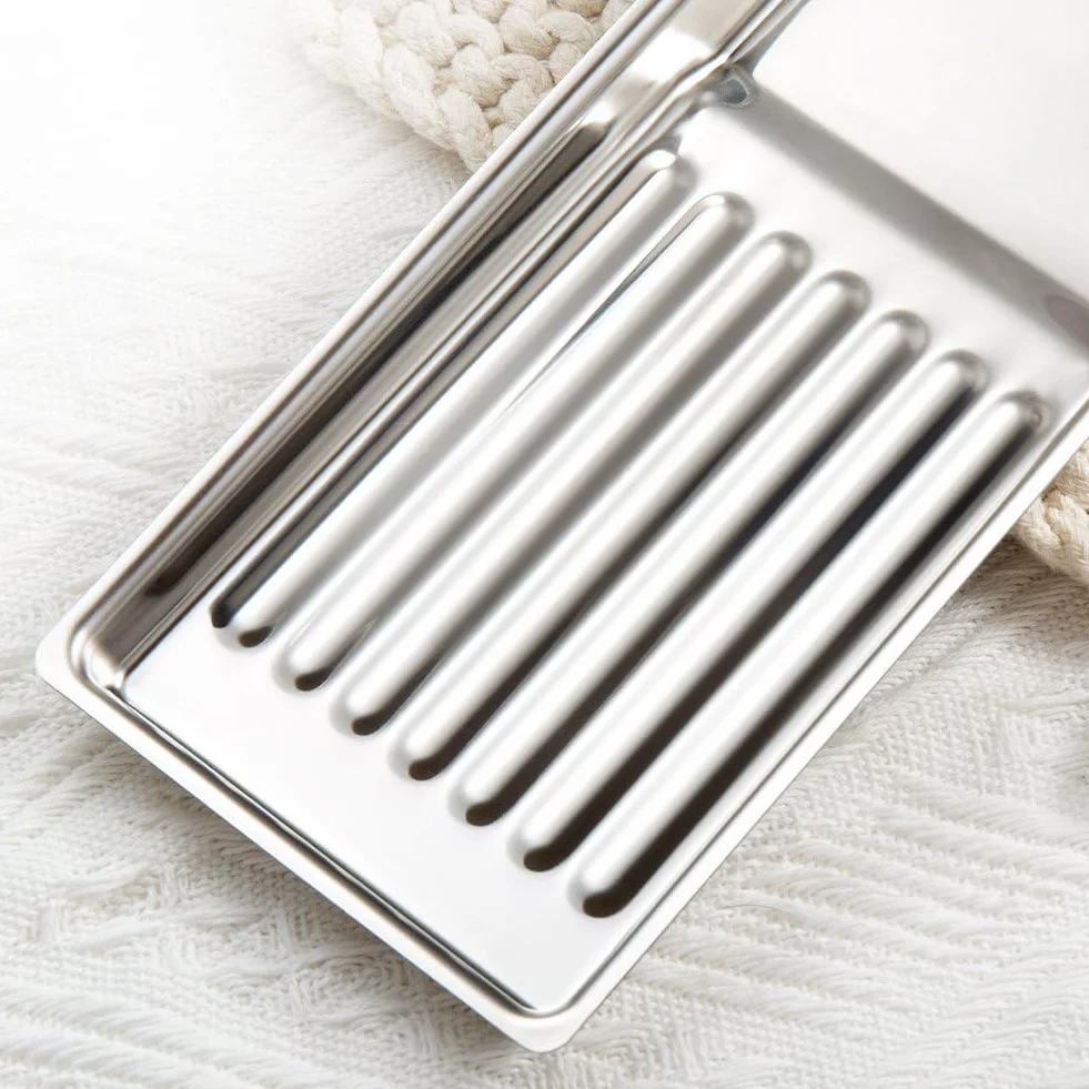 Bandeja de Herramientas de Acero Inoxidable 2 Piezas para Salón de Belleza Manicura