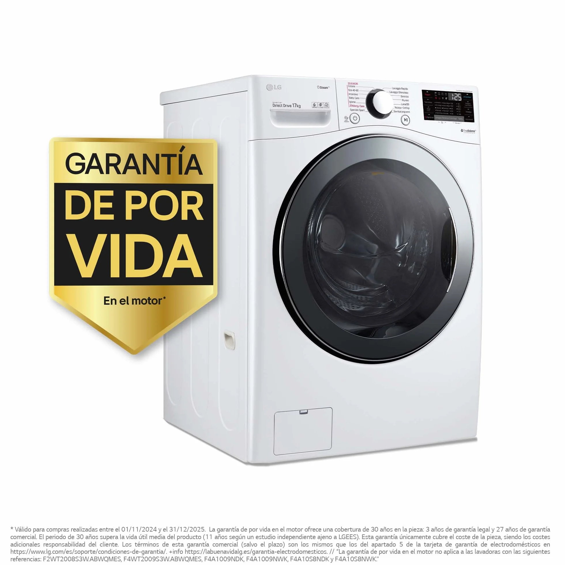 LG Lavadora Inteligente Carga Frontal 17kg 1100rpm 6 Motion Direct Drive TurboWash 360º Serie 700 Blanco