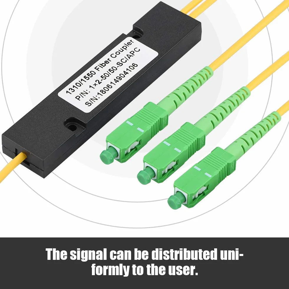 DEWIN Divisor óptico SC/APC 1X2 FBT Monomodo Fibra óptica