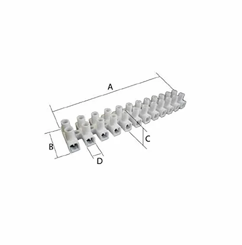 KPS 701150001 Regletas de Conexión en Polipropileno, 6 Sección mm², Mínimo, 500 Contenido Embalaje, Blanco, Juego de 10