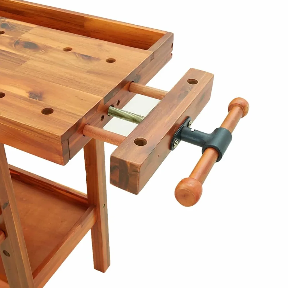 vidaXL Banco de Trabajo con Estante Mesa de Trabajo Organizador para Taller con Almacenaje Cajones y Tornillos Banco Madera 192x62x83 cm