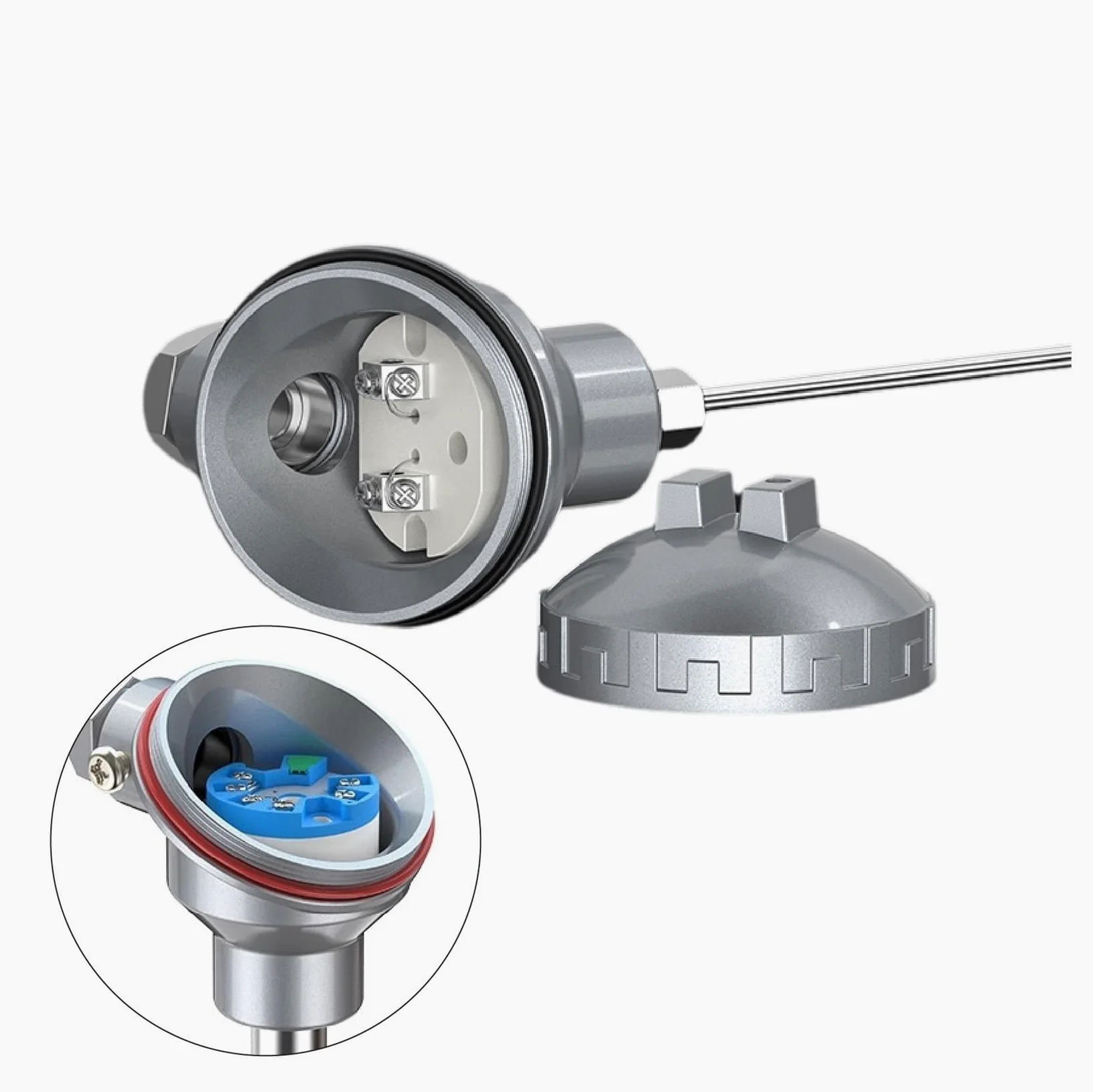 Sensor de temperatura PT100 de termopar tipo K WRNK-131, sonda blindada de acero inoxidable(PT100-8-500mm)