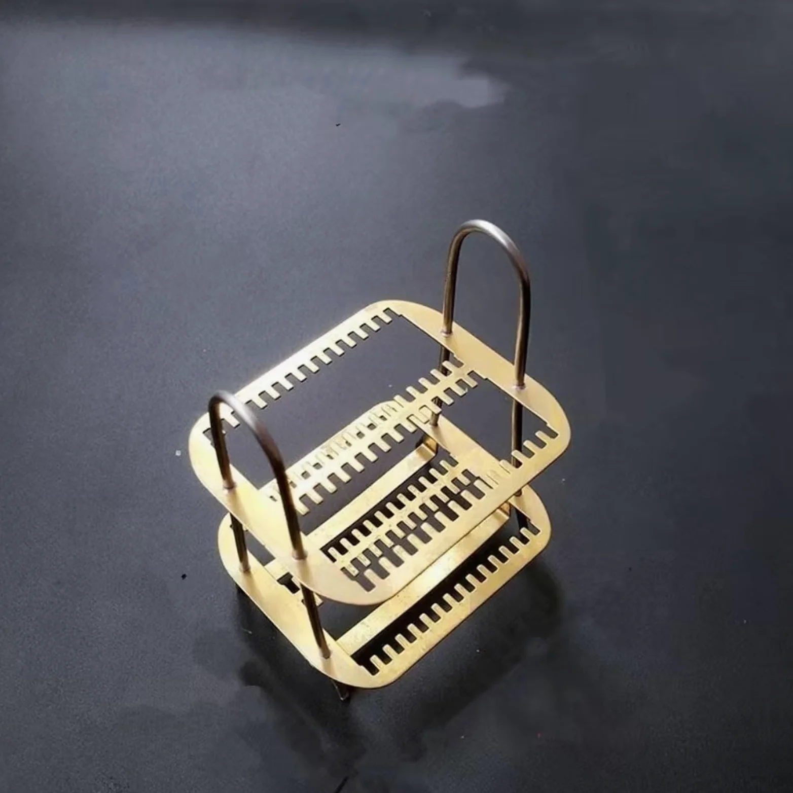 Bastidor de tinción de cobre y acero inoxidable de primera calidad - Bastidor de portaobjetos de laboratorio de 5 piezas for investigación científica(Copper 30)