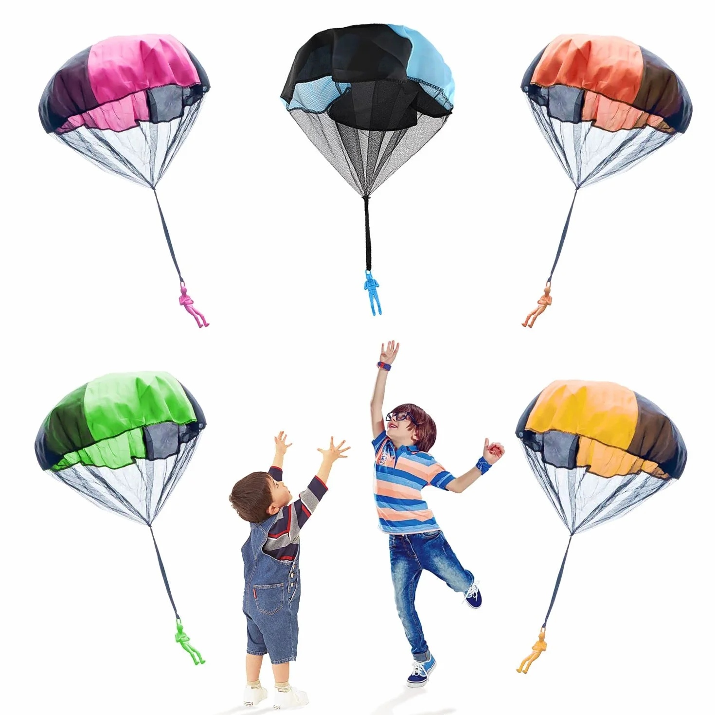 Juego de paracaídas para niños, 5 juguetes de lanzador al aire libre