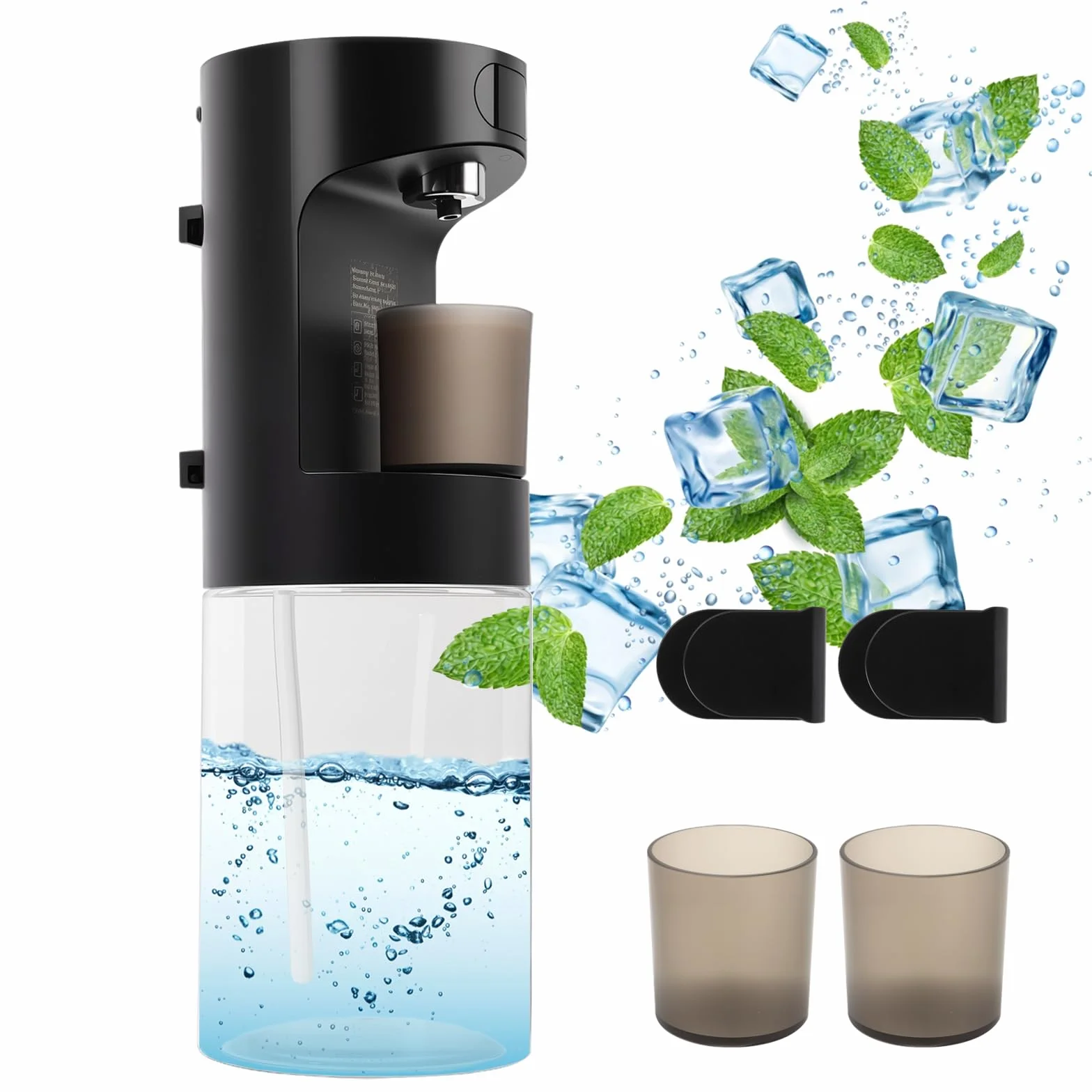 Dispensador automático de baño sin contacto Longzhuo 600 ml USB-C recargable S15 Negro