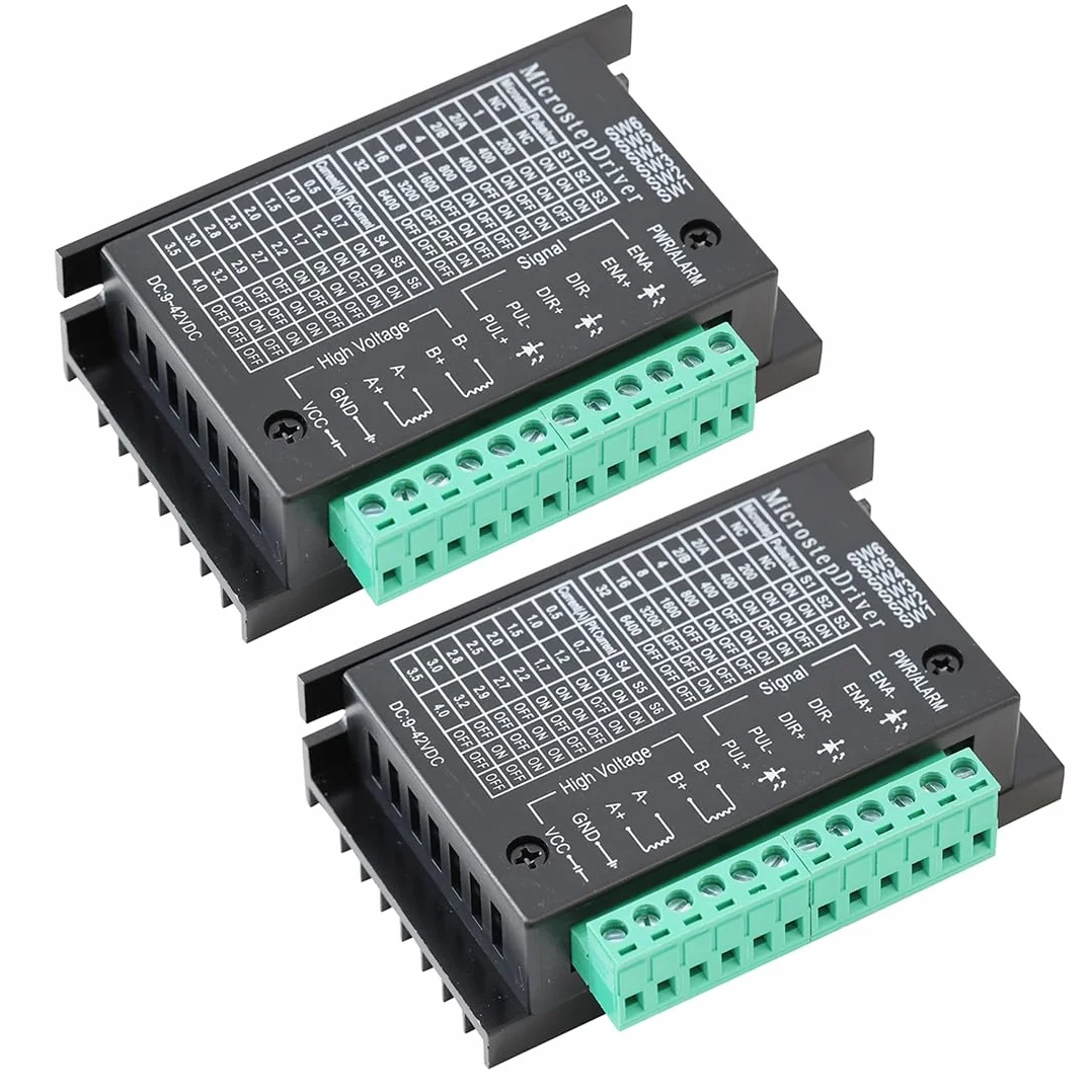 TB6600 Controlador de Motor Paso a Paso 4.0A 9-42V Driver CNC 32 Segmentos para Motor Nema 17/23/34 42/57 e Impresora 3D (Paquete de 2)