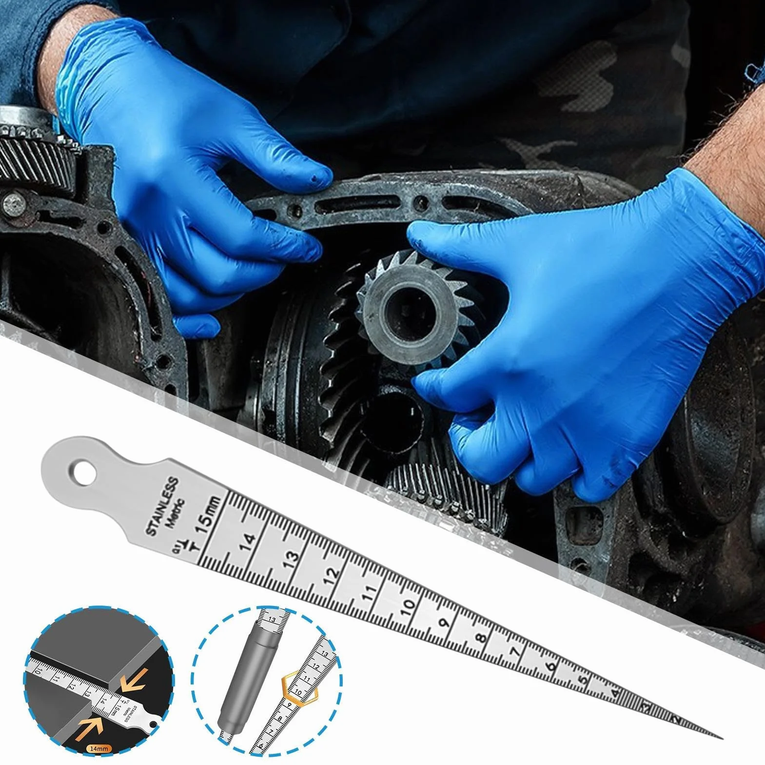 Calibrador de Soldadura Galga de Cuña de Precisión Acero Inoxidable Identificación Numérica Clara Medición Reparación Automóviles Metalurgia