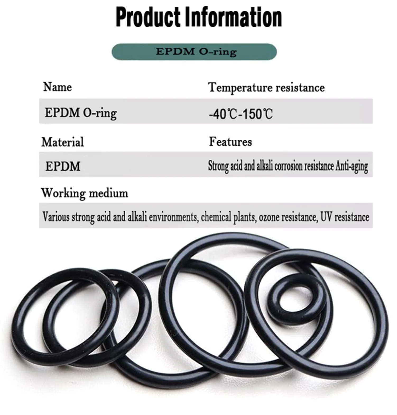 Junta tórica EPDM 120mm x 108mm x 6mm Paquete de 5
