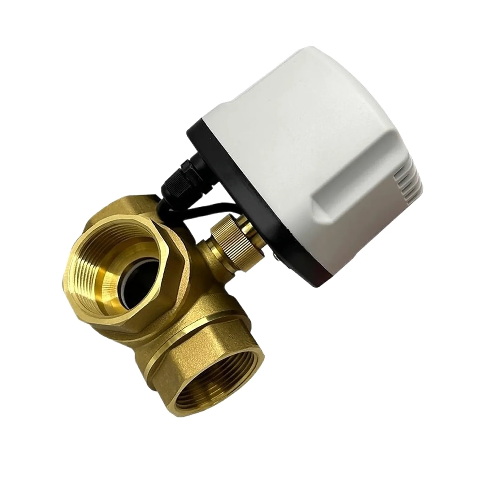 Válvula de bola motorizada DN15 DN20 DN25 DN32 DN40 Válvula de bola motorizada de latón de 3 vías - Control de cable Tipo T Válvula de bola eléctrica impermeable IP65 Piezas de válvulas de apertura y