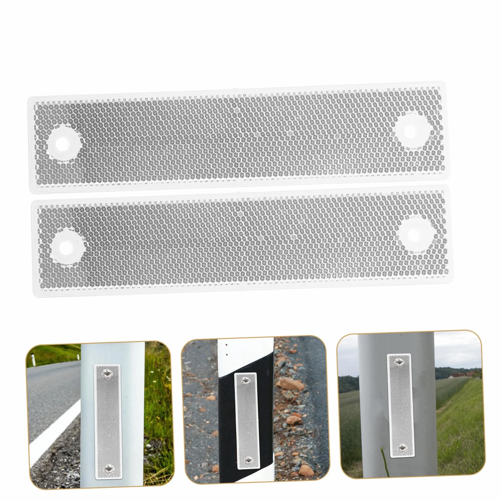 Cursor reflectante de carretera señalización reflector de seguridad rectangular Acrílico 2 Piezas