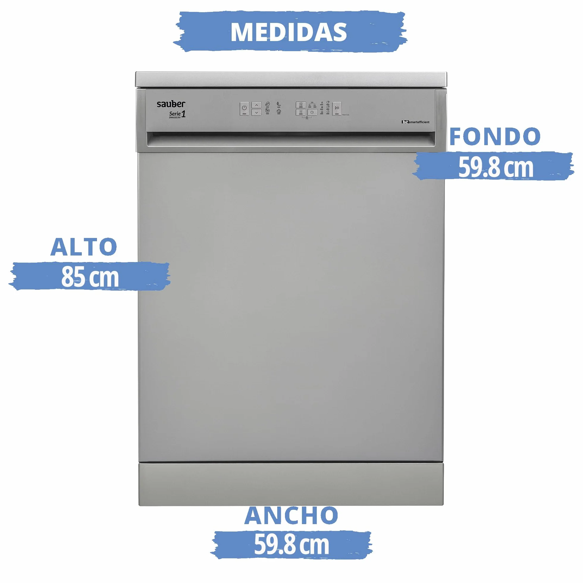 Sauber Lavavajillas 60 cm Serie 1-DW6103XV 12 Cubiertos Inox