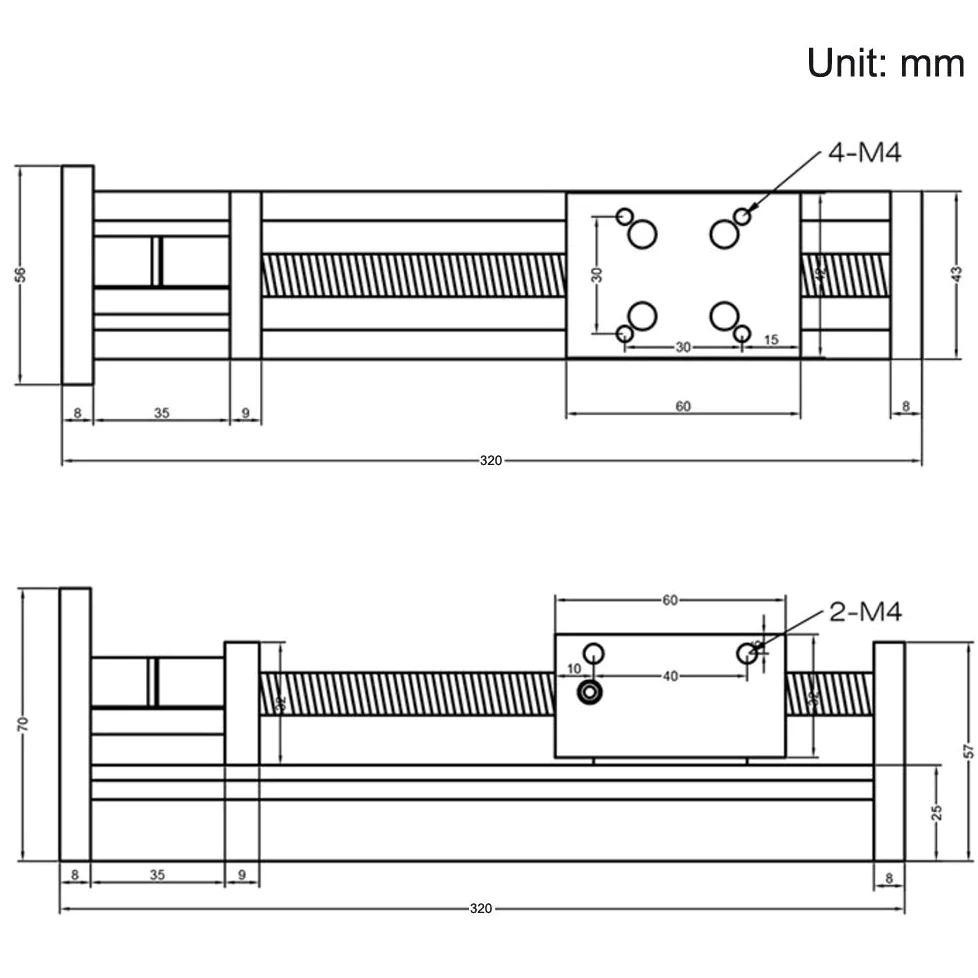 Actuador lineal de viaje con rieles lineales cuadrados con motor paso a paso NEMA17 para piezas de router CNC DIY eje X Y Z