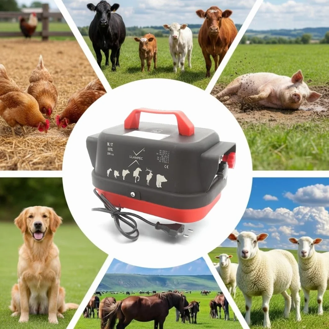 Pastor eléctrico Llampec Mod.17 “Estel” con conexión a red 230V – 6,3 J, 10.000 V y 75 km de alcance – Ideal para ganado equino, vacuno, porcino, ovino y animales salvajes – Fabricado en España