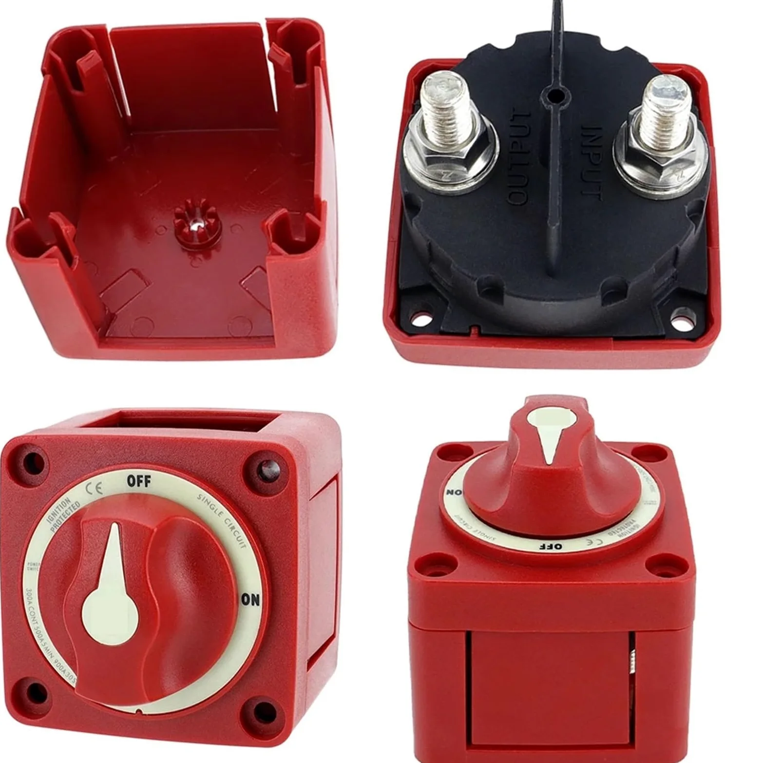 Interruptores marinos, Desconectador de batería de alto rendimiento de 300 A, resistente al agua, for barcos, camiones, autocaravanas y más, de 12 V a 48 V.