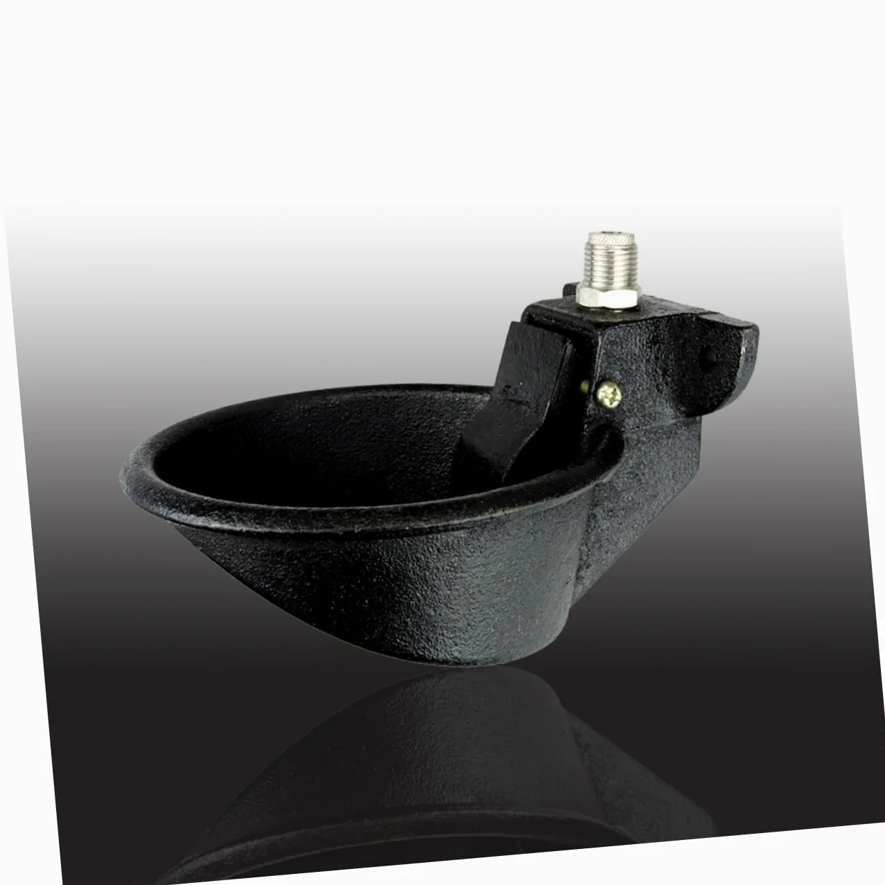 Bebedero Automático para Cerdos de Hierro y Acero Inoxidable Negro | Cuenco de Agua para Granja y Hogar, Superficie Lisa, Ingeniería Segura, Alimentación de Agua Automática