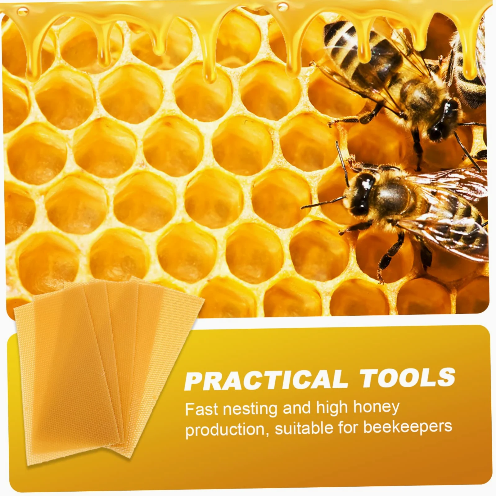 Láminas de Cera para Colmena 30 Piezas de Cera de Abeja | Color Amarillo, Forma Simple, para Panal y Base de Colmena, Accesorios para Cría y Refugio
