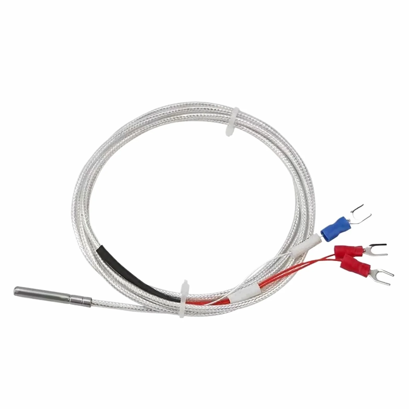Sensor de Temperatura, Sensor PT100, termopar Acero Inoxidable con Cable 1/2/3/4/5 Metros, detección Alta(Pt100 Type 5 Meter)