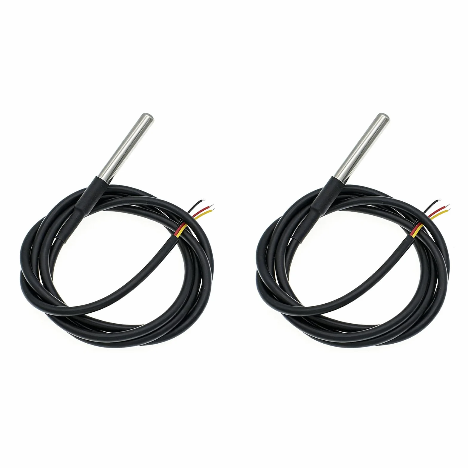 2 Piezas Sensor Temperatura DS18B20, Sonda Impermeable Cable 1m, Digital Acero Inoxidable para Arduino Raspberry Pi