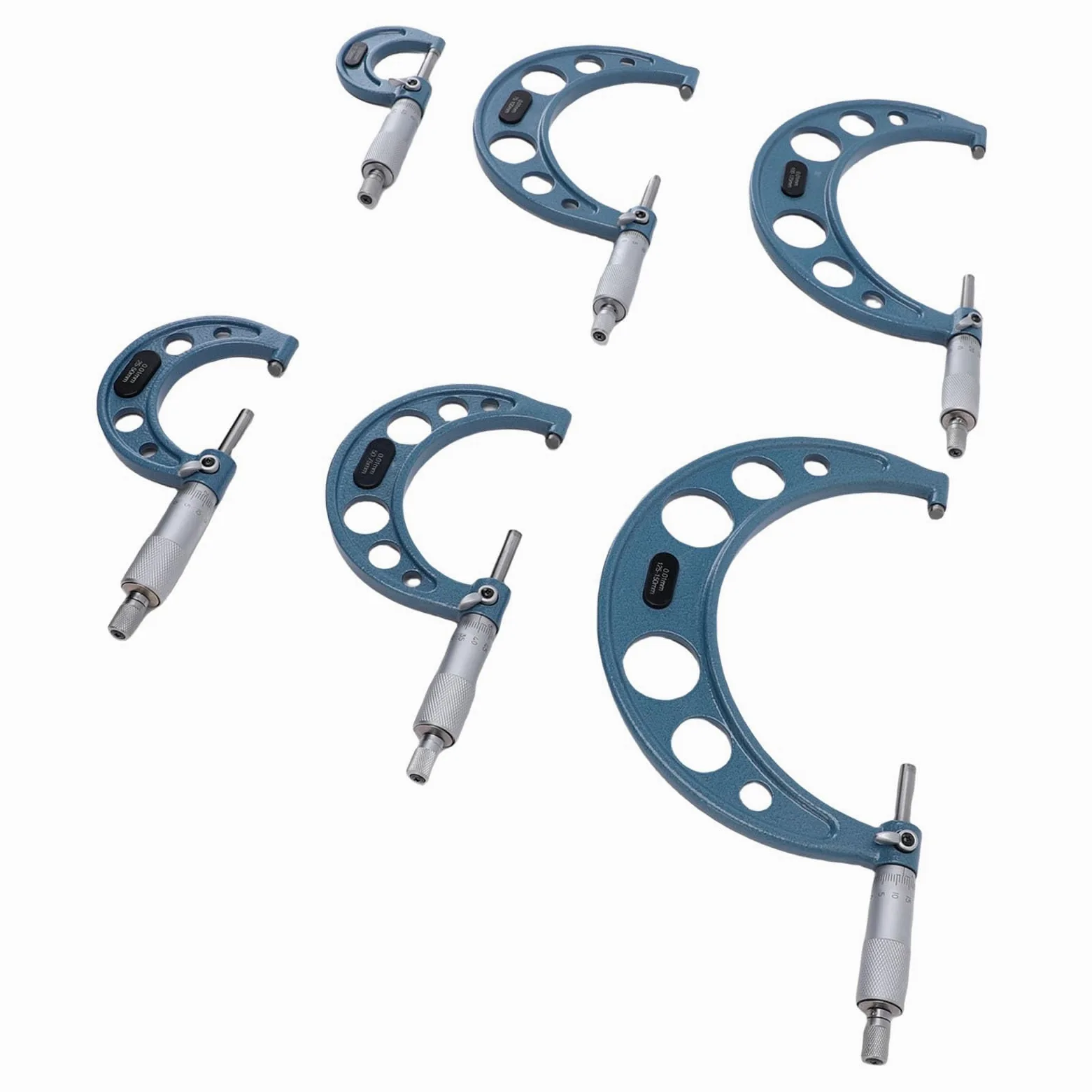 Generic Juego de Micrómetro Exterior, Herramienta de Precisión de 6 Uds para Mediciones Precisas, Juego de Maquinista de Rango de 0-150mm con Acero y Carburo